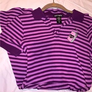 Hot Topic Ex Boyfriend Tears Purple Polo Dress Extra Small
